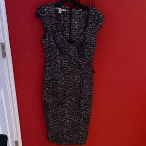 Maggy London Textured Black and White Dress